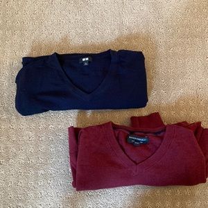 Banana Republic and Uniqlo V-Neck Sweater (2 for 1)